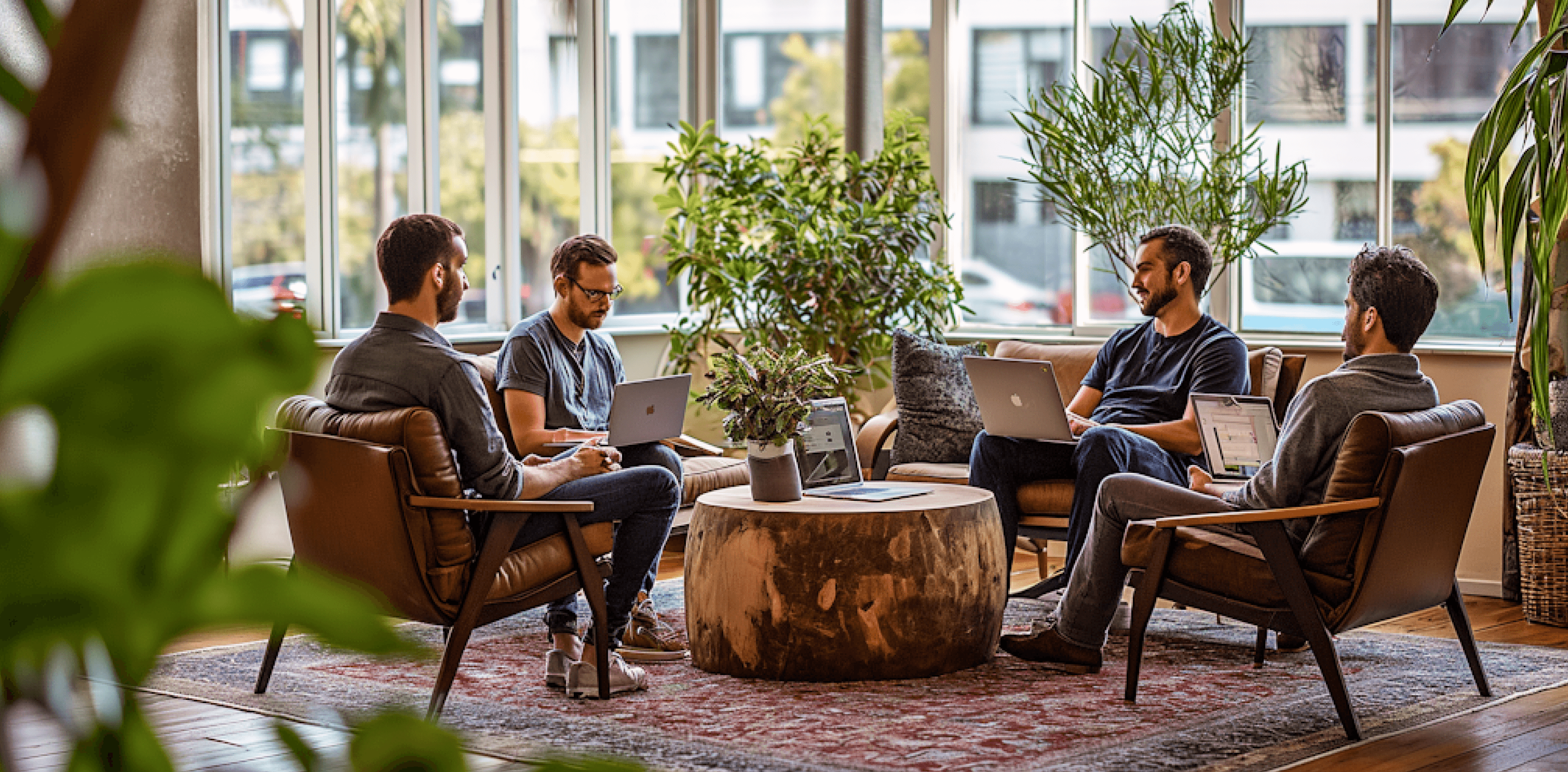 Tulip team working together in modern lounge